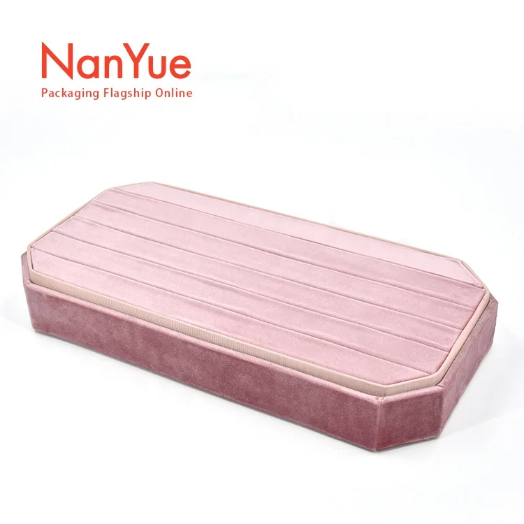 Wholesale velvet jewelry ring tray display box ring tray jewelry tray