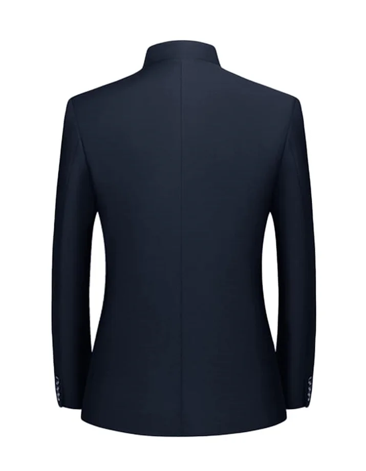 Men Slim Collar Suit Chinese Wedding Dress Tang Jacket Suit Casual Front Button Blazer Traditional Uniform