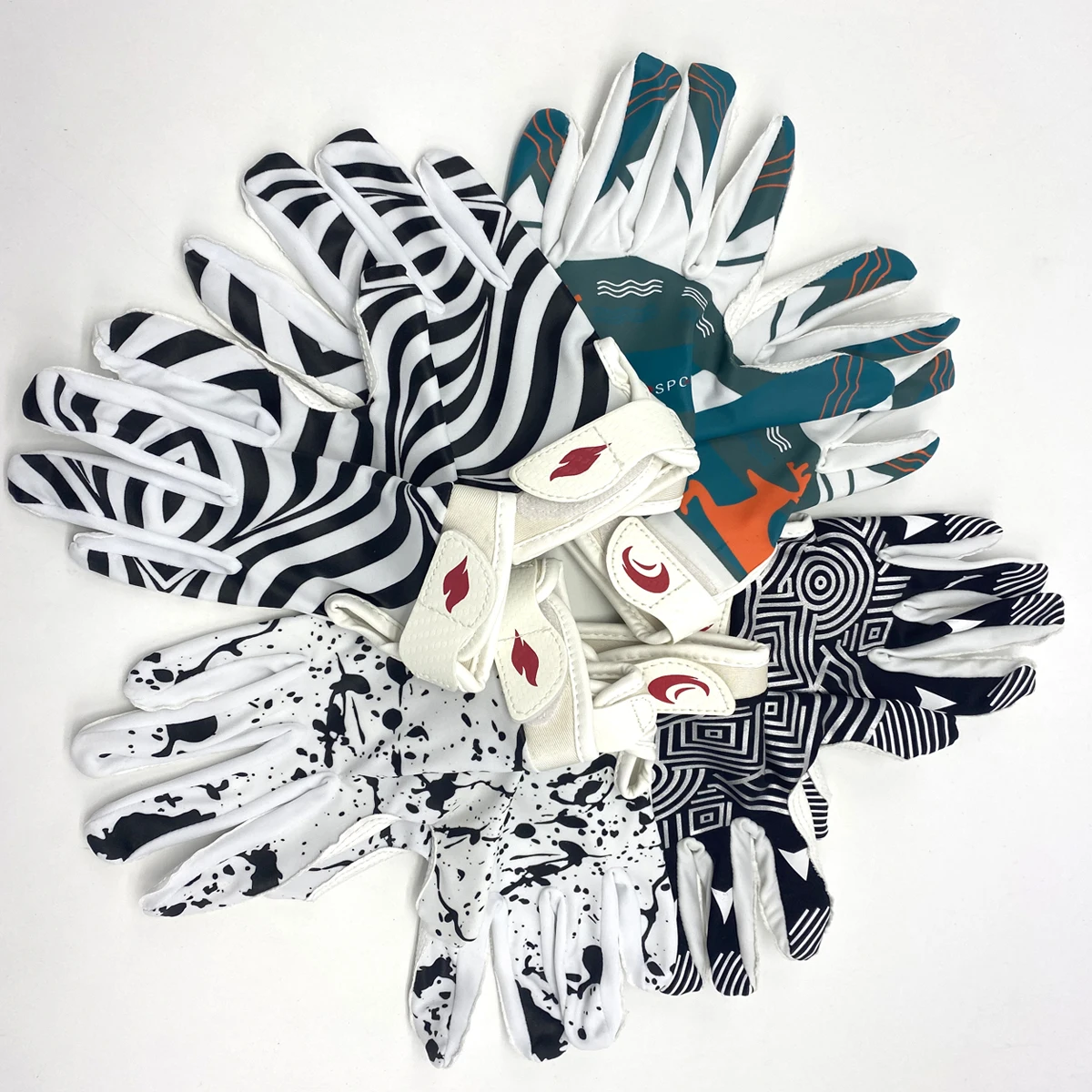 Outdoors Stretchable American Football Gloves Anti Slip Full Palm Silicone Receiver Gloves American football gloves custom