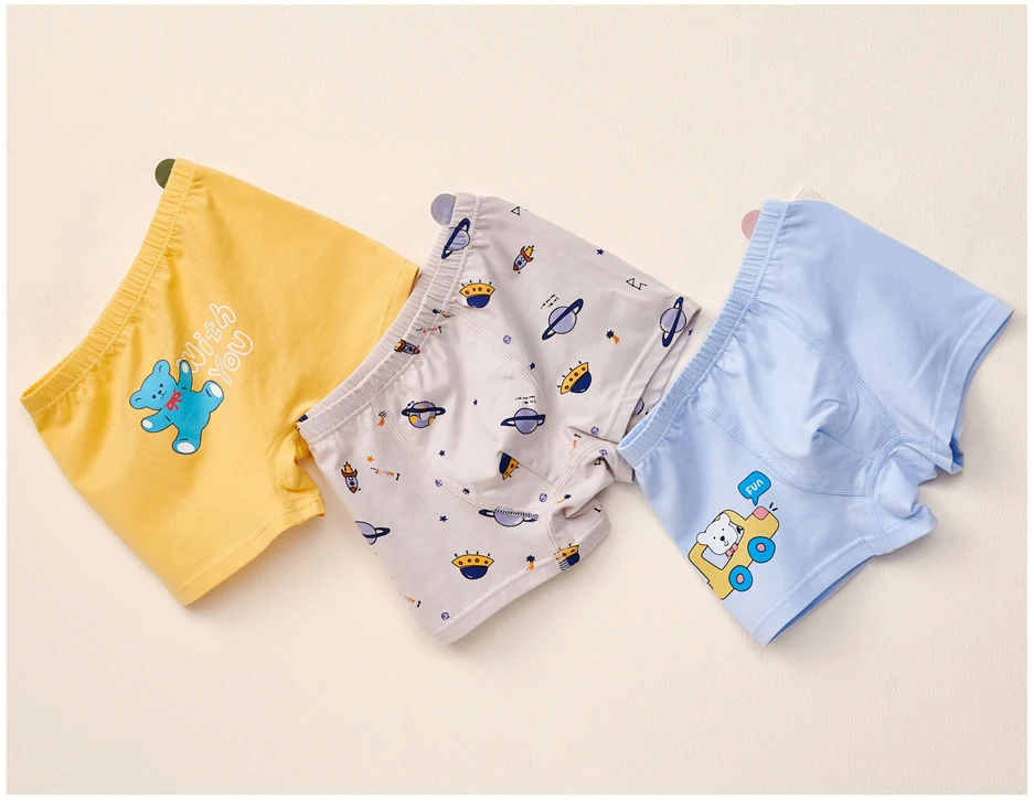 Boys 100% cotton boxer shorts cartoon Print underwear for kids organic cotton pants available boys
