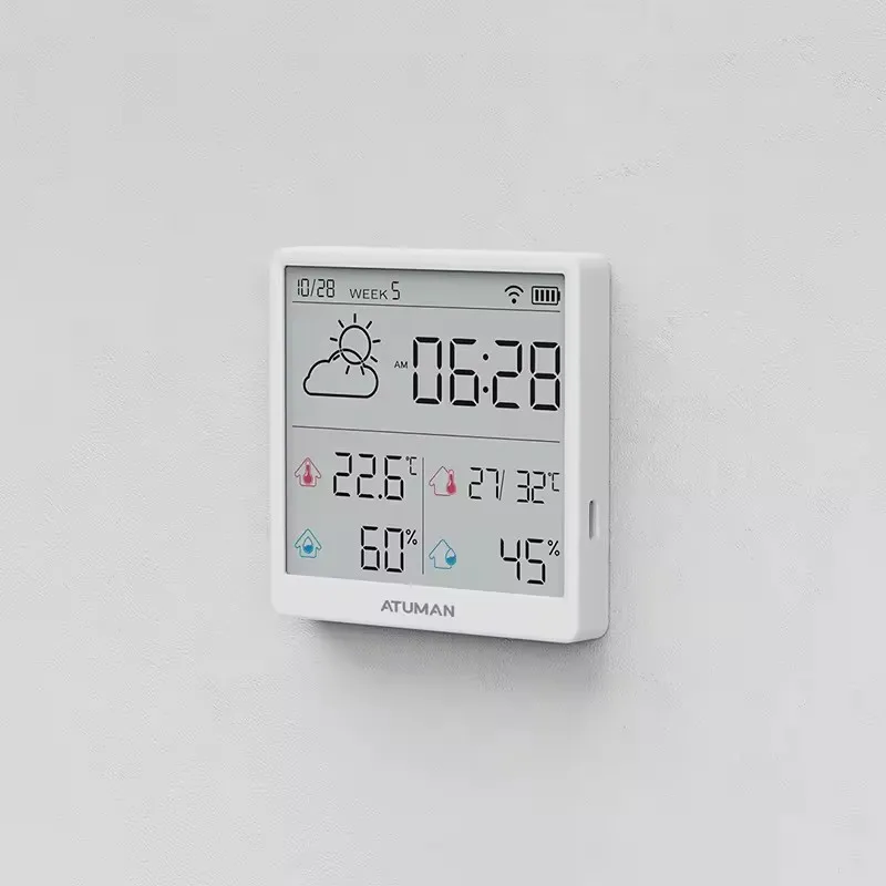 New Duka TH3 Smart Thermohygrometer Indoor Accurate Temperature Digital Monitor Clock Display