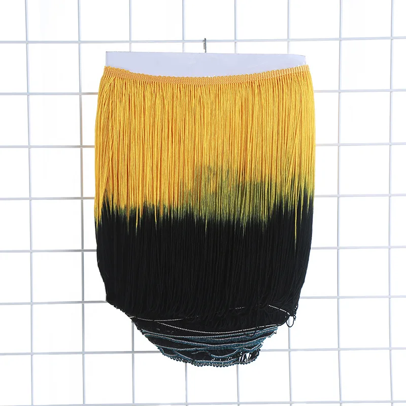Hot sale 20CM Double Color Gradient Color Tassel Fringe  For Latin Dress