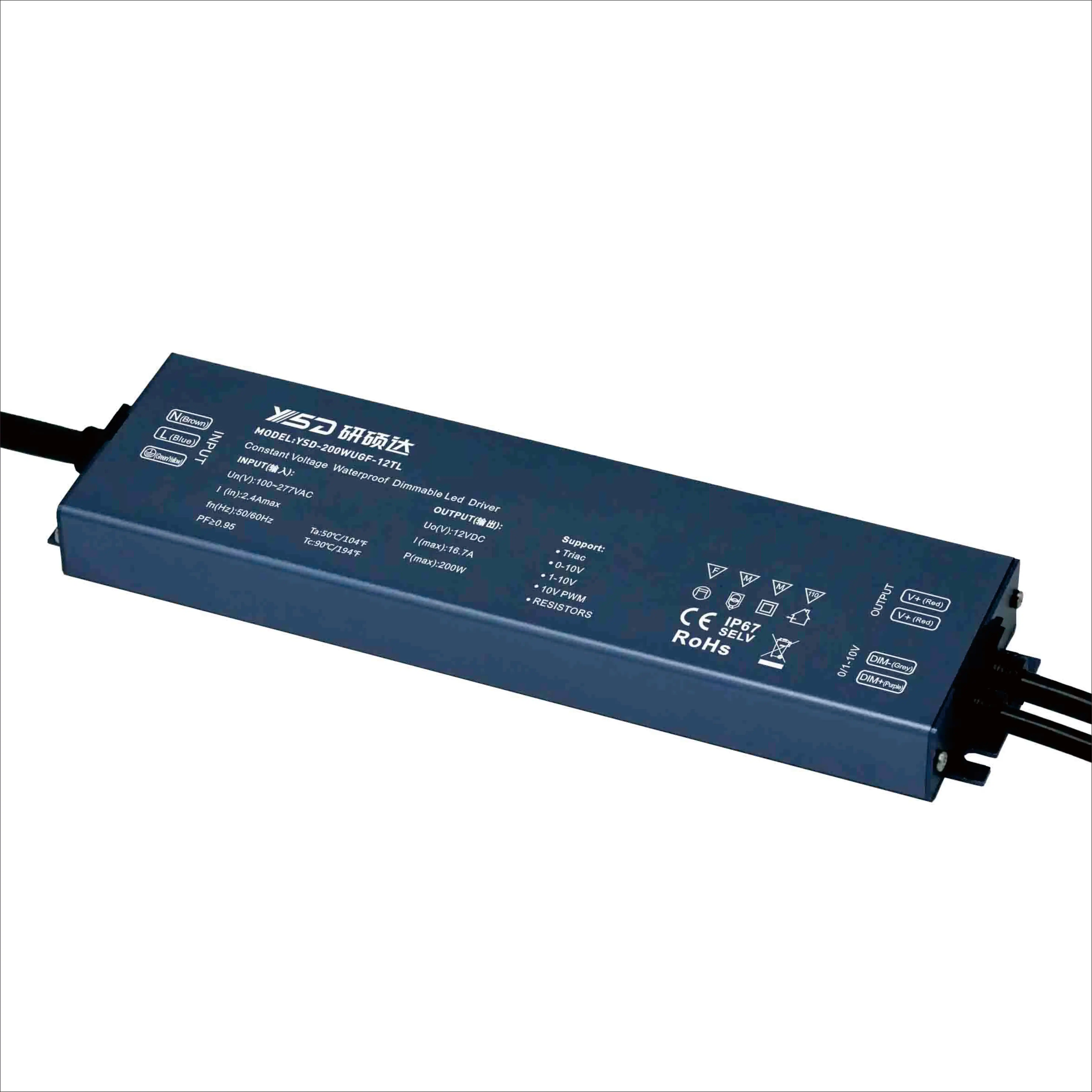 dimmable led driver triac 100w 200w 300w 0-10v dc 12v 24v