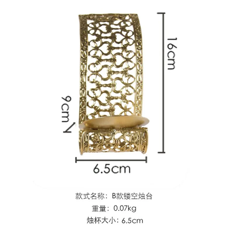 Luxury Gold Candle Plate Wall Hanging Pillar Candles Dish, tall candlesticks for Pillar Wax Candles Weddings Party