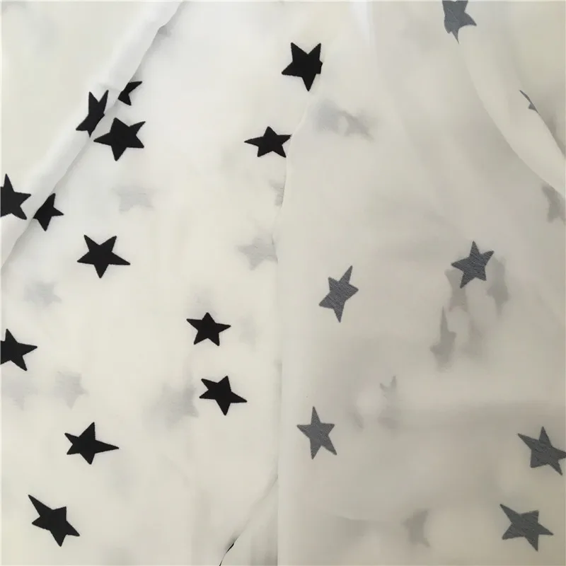 100% Polyester Printed Star Microfiber Composite Silk Satin Chiffon Fabric (1600337693365)