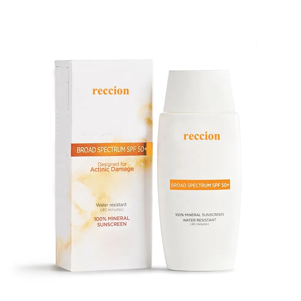 Mineral Sunscreen Zinc Oxide 100% Mineral Sunscreen Broad Spectrum SPF 50+Sun block, No White Cast Suitable for Sensitive Skin