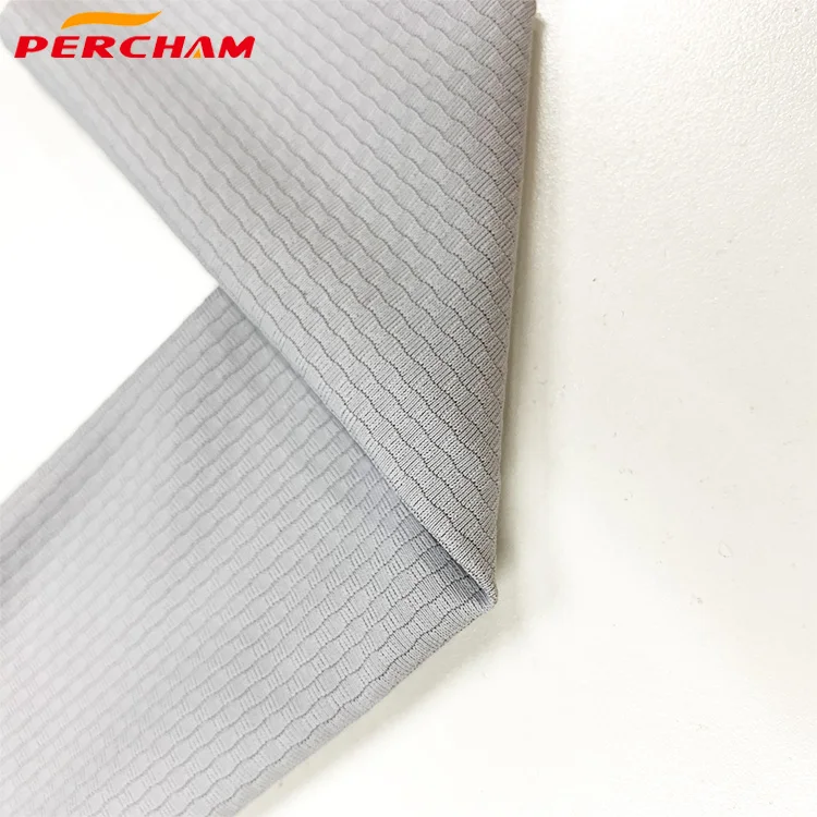 Wholesale cycling running tshirt texture stretch polyester elastane fabric comfortable mesh jersey knit fabric