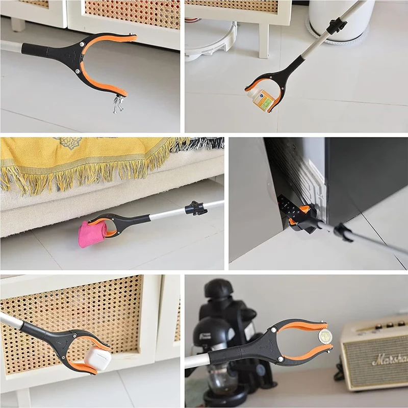 Foldable Claw Grabber with Strong Grip Magnetic Tip Shoehorn Reaching Tool for Trash Pick Up