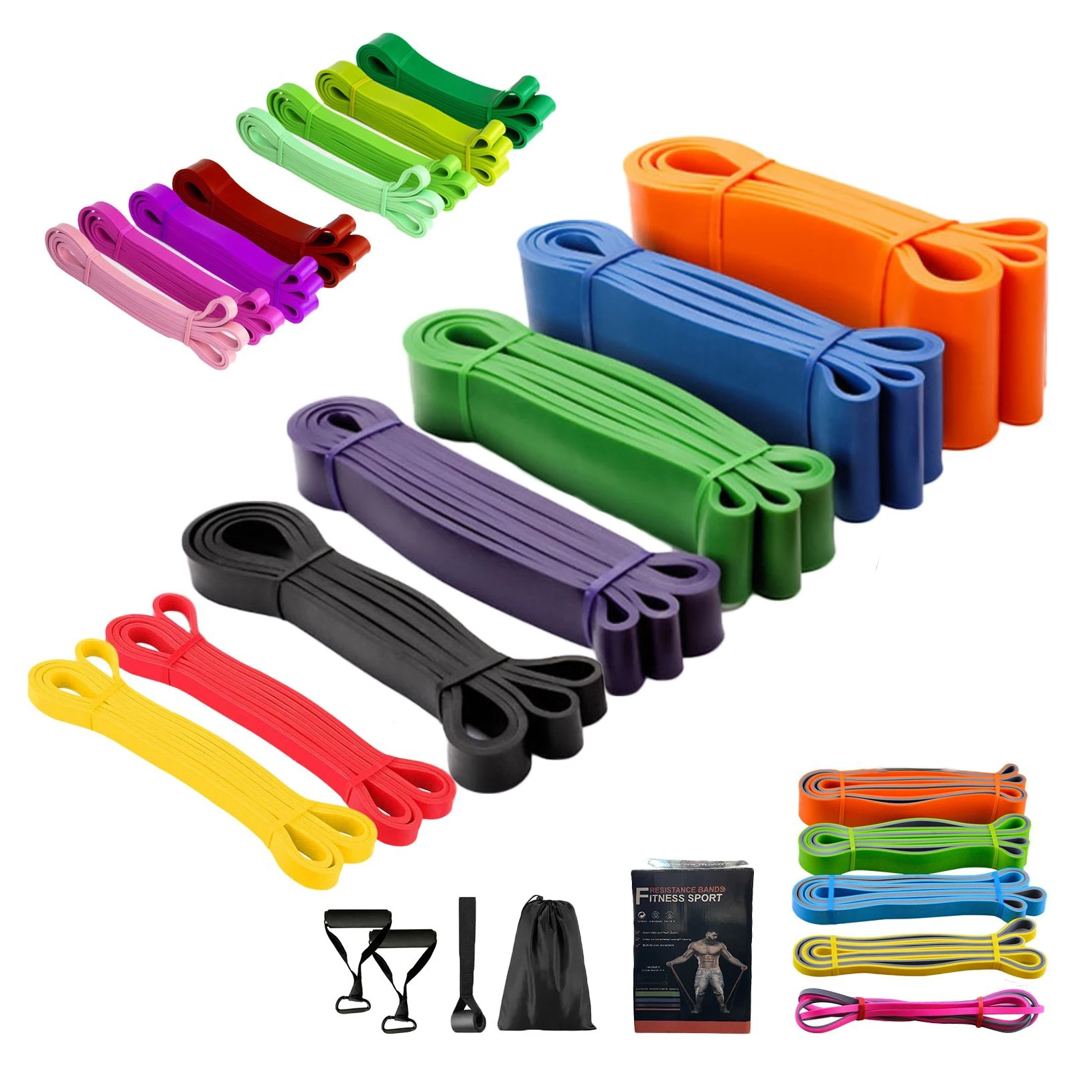 Custom Logo Resistance Bands Set Elastic Long Workout Fitness Elastic Bands elastic bands bodybuilding  for exercises