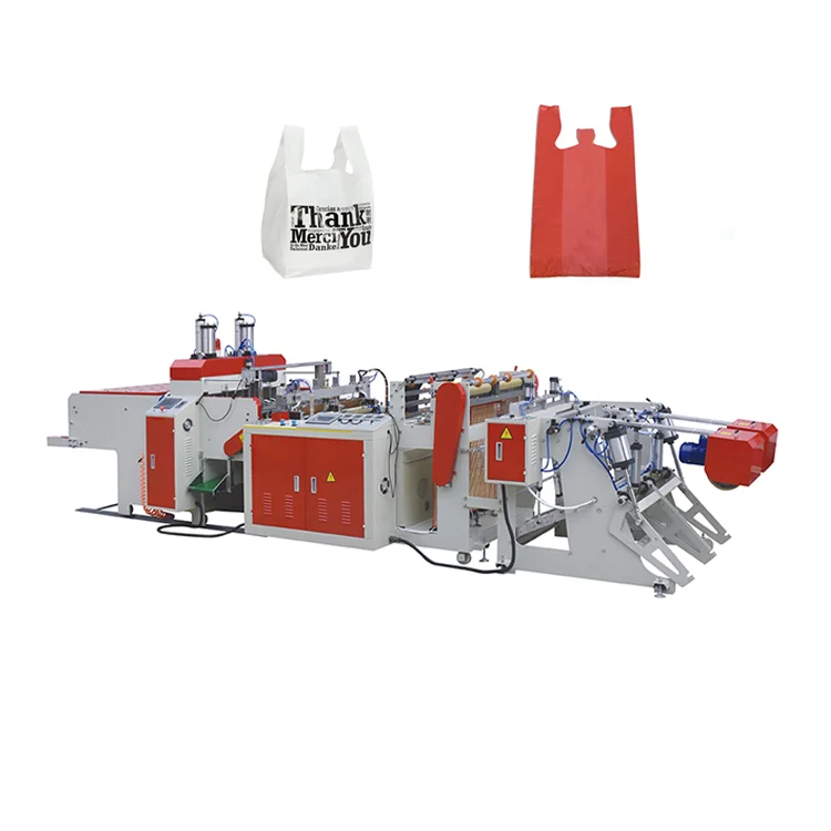polythene bag machine pp plastic shopping t shirt bag making production machine fully automatic