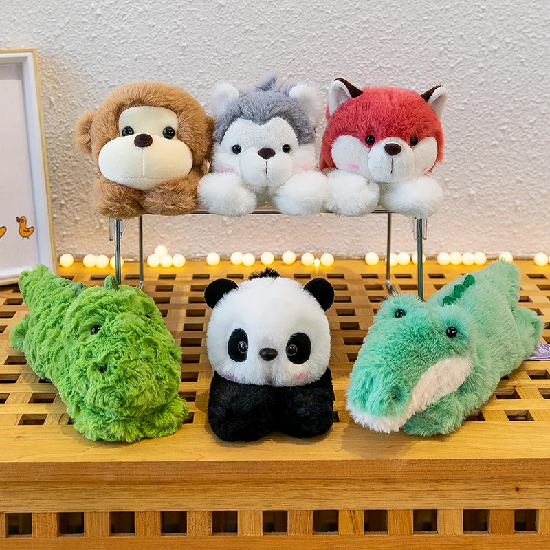 Bracelet Toy Stuffed Zoo Animal Panda Plush Doll Snapping Wristband Crocodile Plushie Monkey Collapsible Girl room Decoration