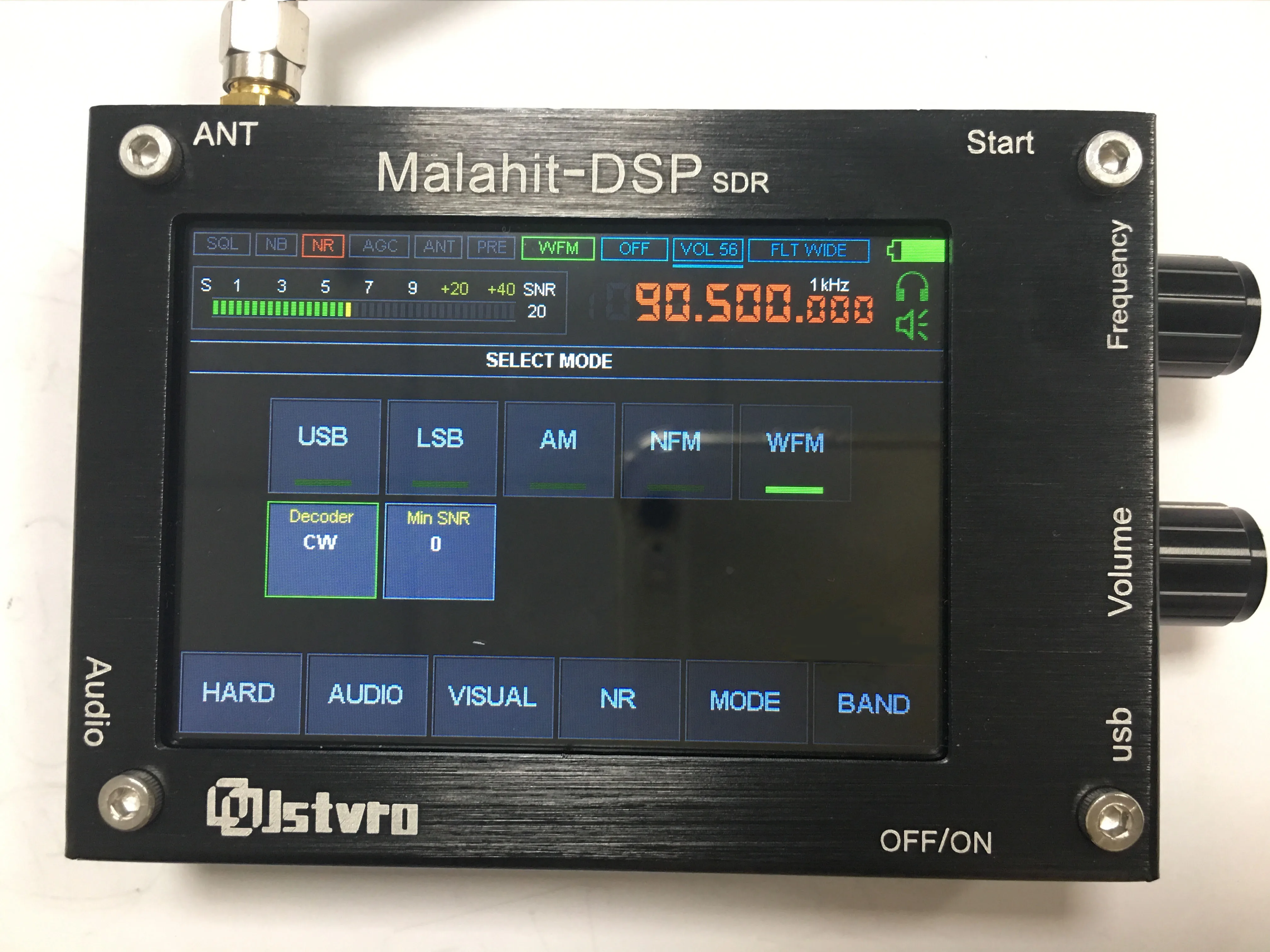 50 кГц-2 ГГц Малахитовый DSP приемник коротковолновый радиоприемник алюминиевого сплава охладительного