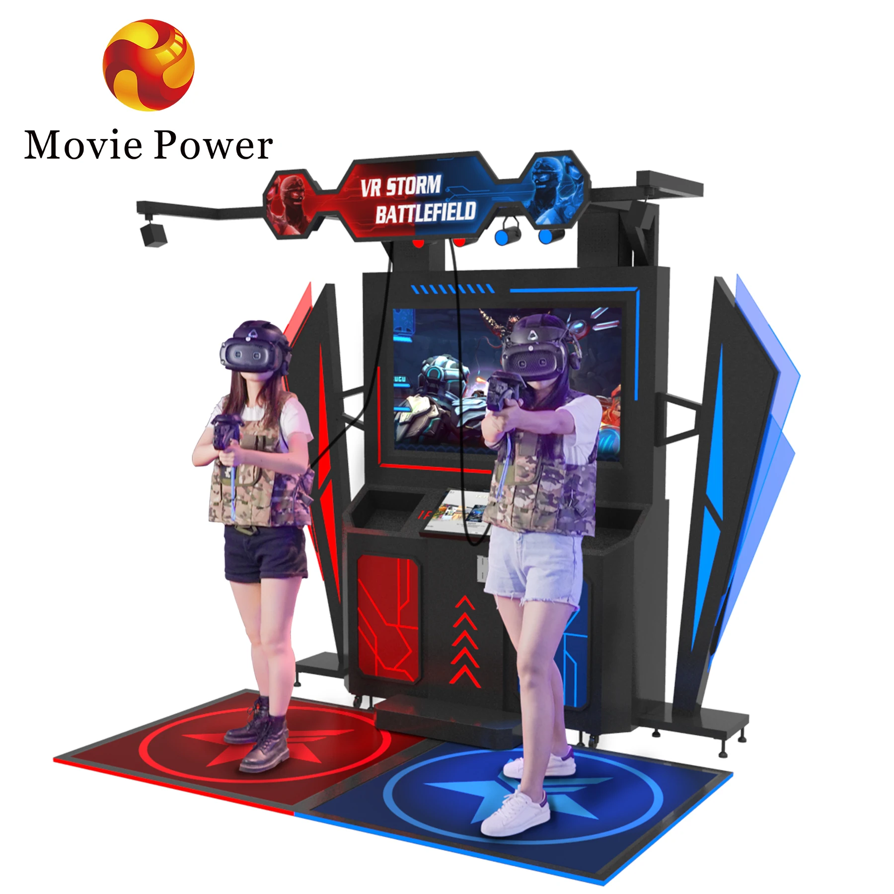 Indoor Playground Virtual Reality Shooter Game Amusement Park 9D Visual Reality Gun Game 2 Players VR Shooting Simulator