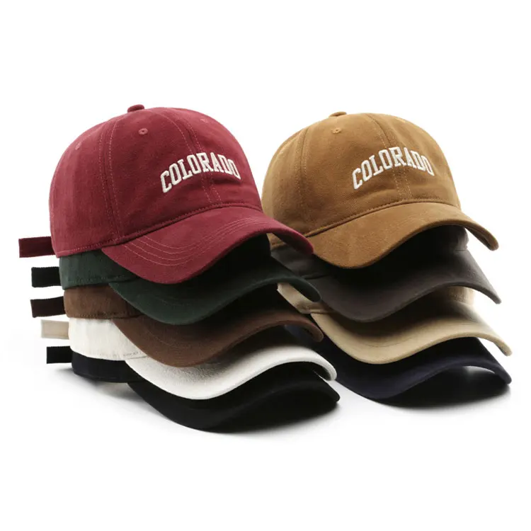 Регулируемая пластиковая пряжка с закрытой спиной вышитая простая бейсболка логотипом на заказ 6 панелей