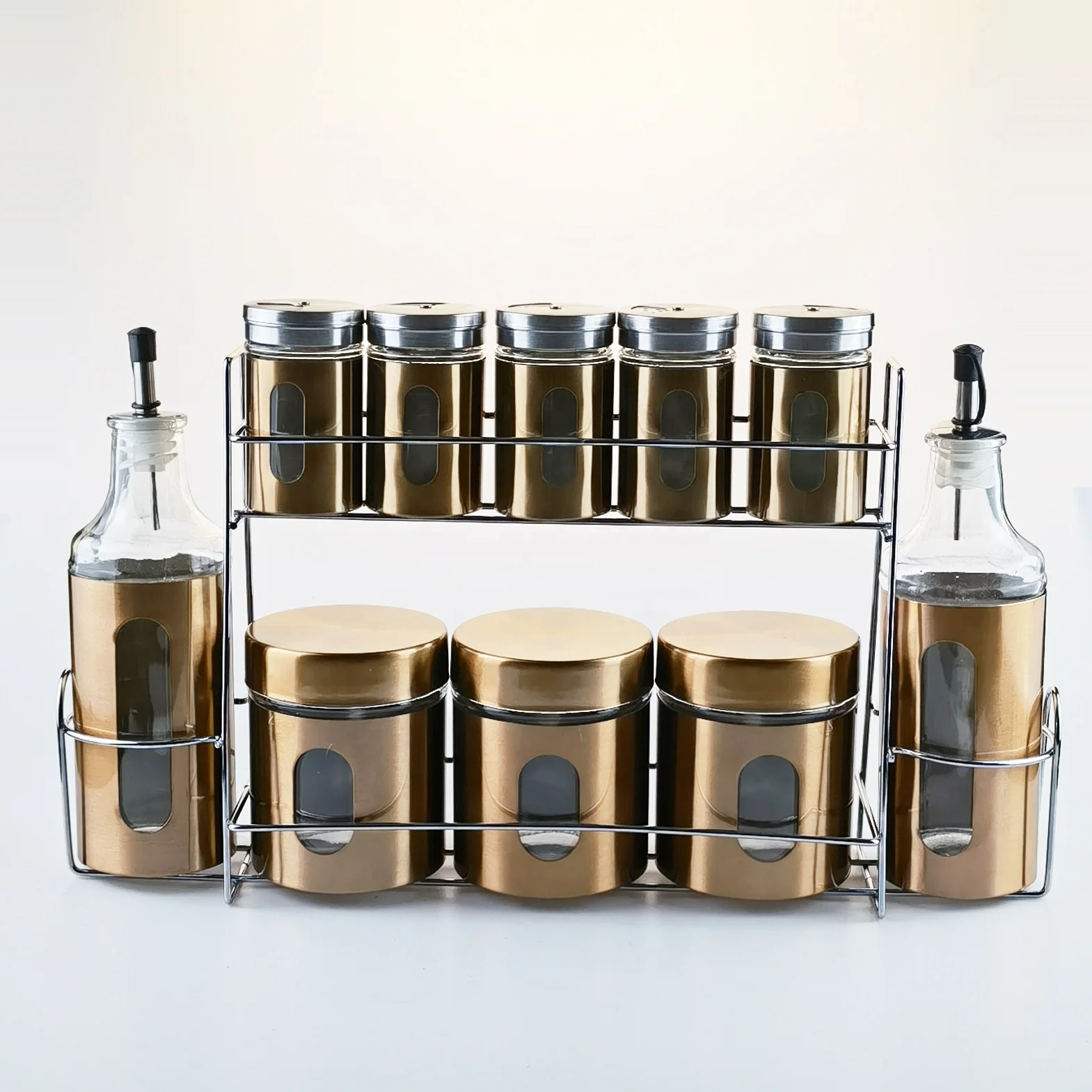 Stainless Steel Kitchen Canister Set Storage Containers Flour Sugar Coffee Jar