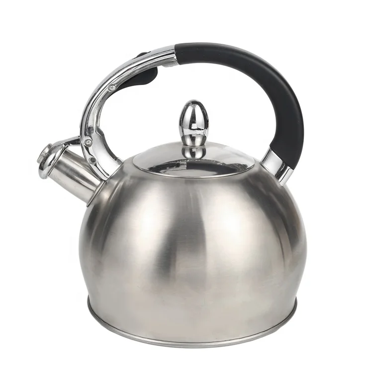 Stovetop Whistling Teapot Food-grade 304 Tea Kettle With Push Button Ergonomic Handle Whistling Tea Kettle Stainless Steel