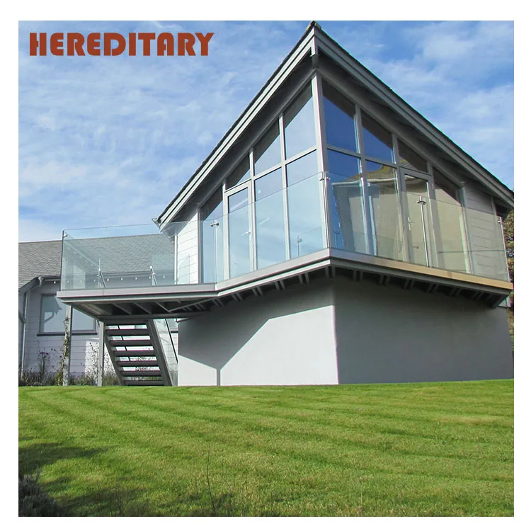 Tempered glass deck railing glass door for balcony frameless glass railing system