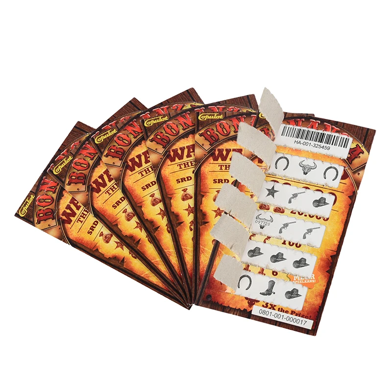 Good Reviews Pull Tab Card Printing High Quality Custom Art Paper With Windows Pull Tab Tickets