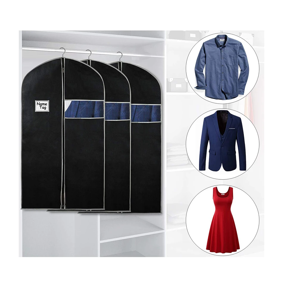 High-grade durable polyester non-woven custom logo suit dust-proof Luxury garment  bag