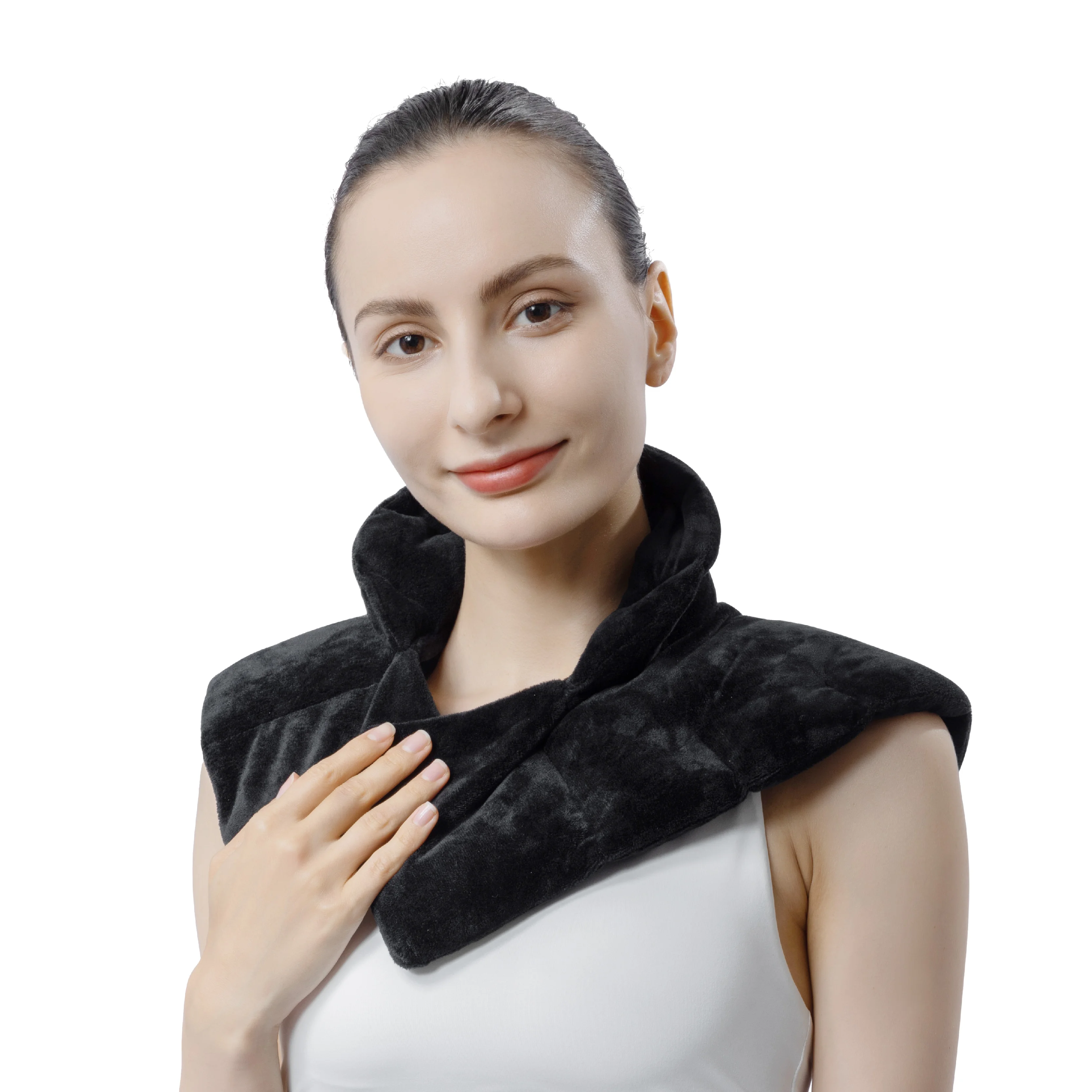 Microwavable Heating Wrap, Moist Heat Shoulder and Neck Pack, Heated Pain Relief Pad for Neck and Shoulders
