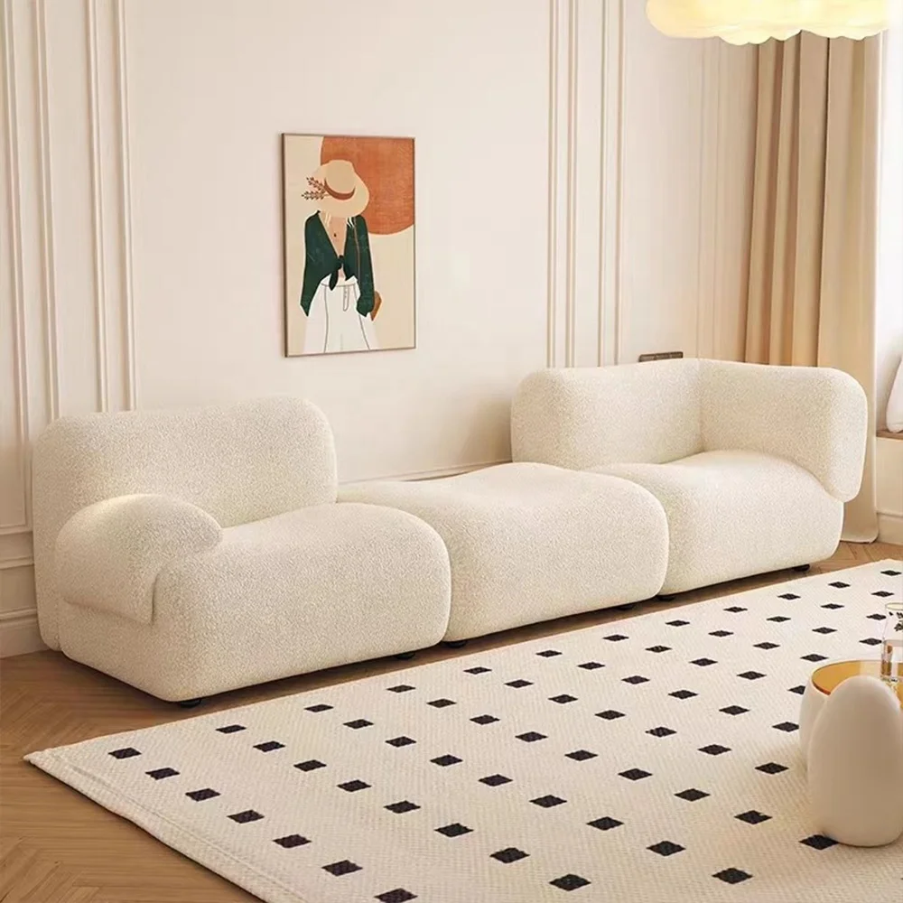 DISIHE Modern Contemporary Designer Couch Modular Sectional Sofa Set Floor Boucle Chair Living Room Furniture
