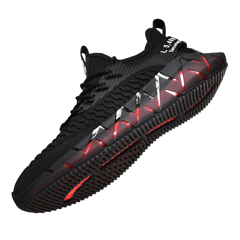 
High quality Jinjiang factory wholesale outdoor breathable sneakers knitted upper men running shoes running shoes men 