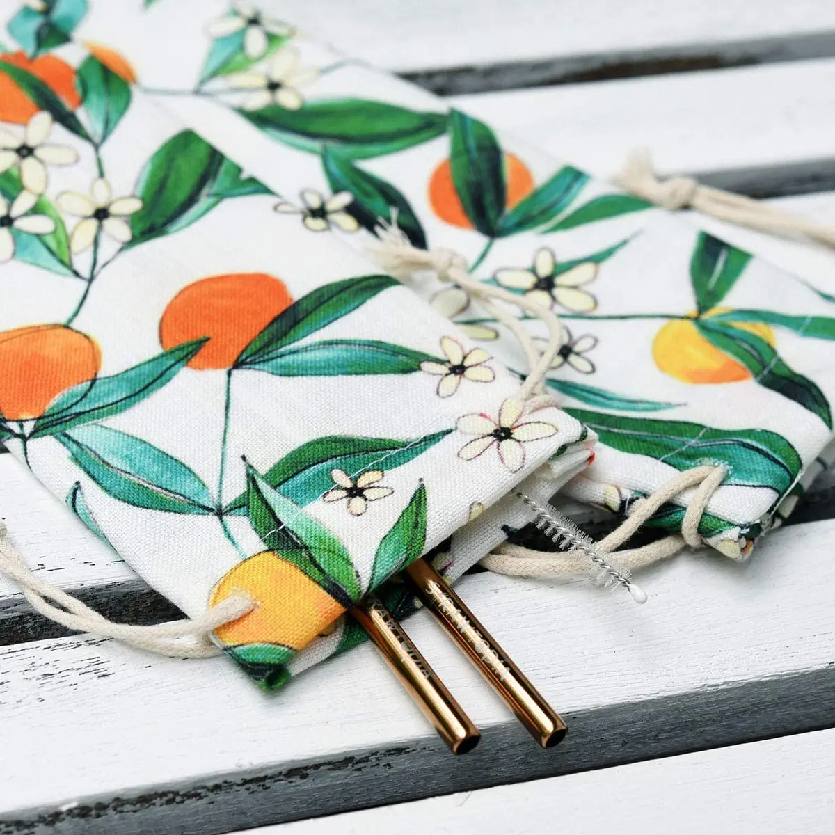 Cutlery Storage Bag Reusable Drinking Straw Stainless Steel Spoon Fork Straw Pouch Woven Tableware Storage Bag Travel Equipment