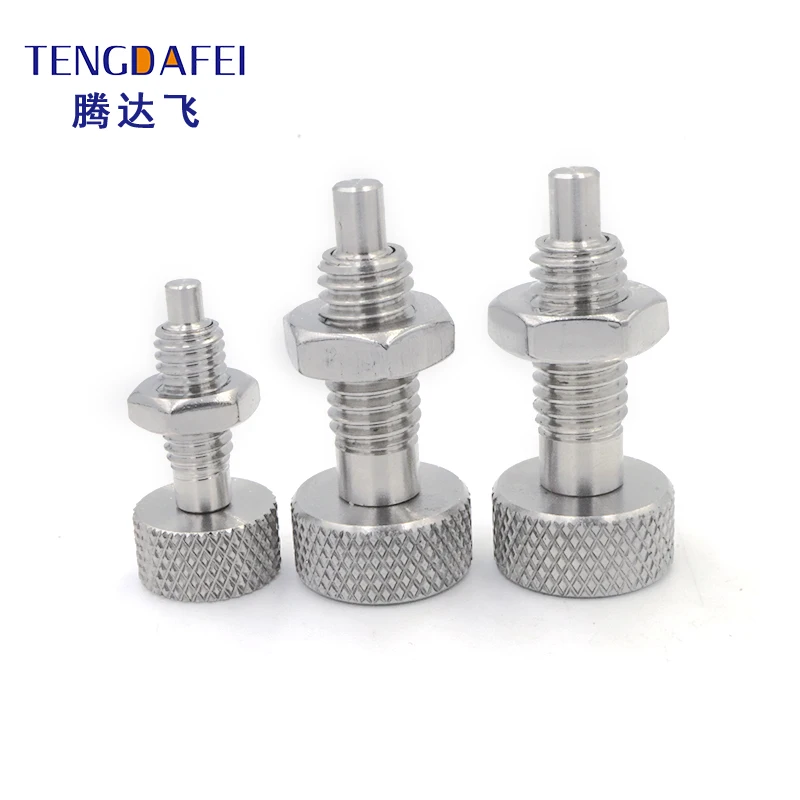 Stainless Steel LFM Retractable Spring Plunger Knurled Head Self-Locking Split Indexing Plunger Pin