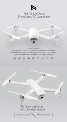 Дрон xiaomi глобальной версии fimi a3 5 8G 1080p камера