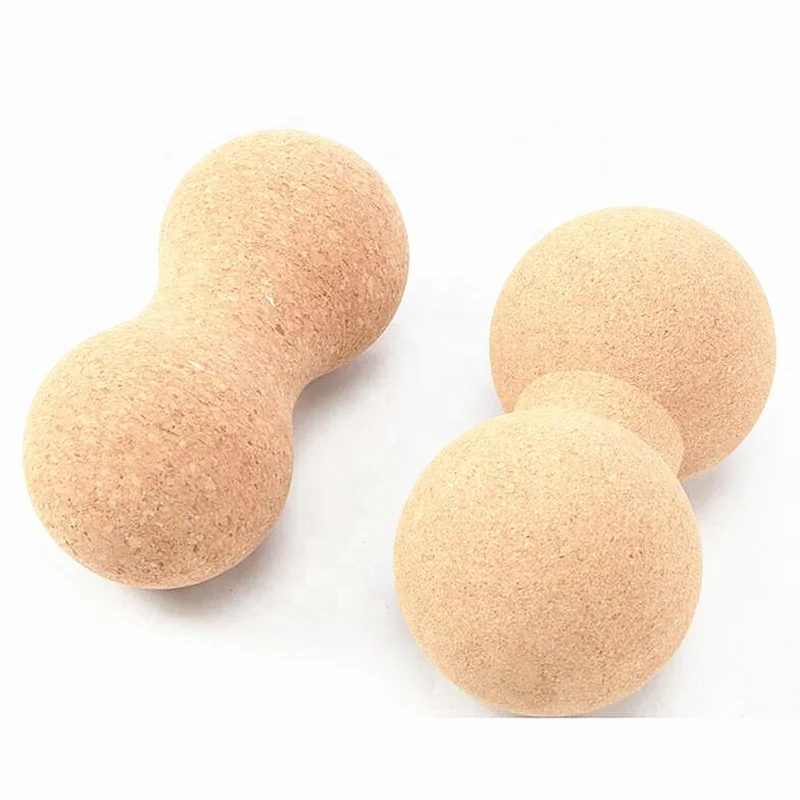 Wholesale Price Yoga Accessories Cork Massage Ball Custom Logo Fitness Natural Peanut Cork Foam Massage Ball