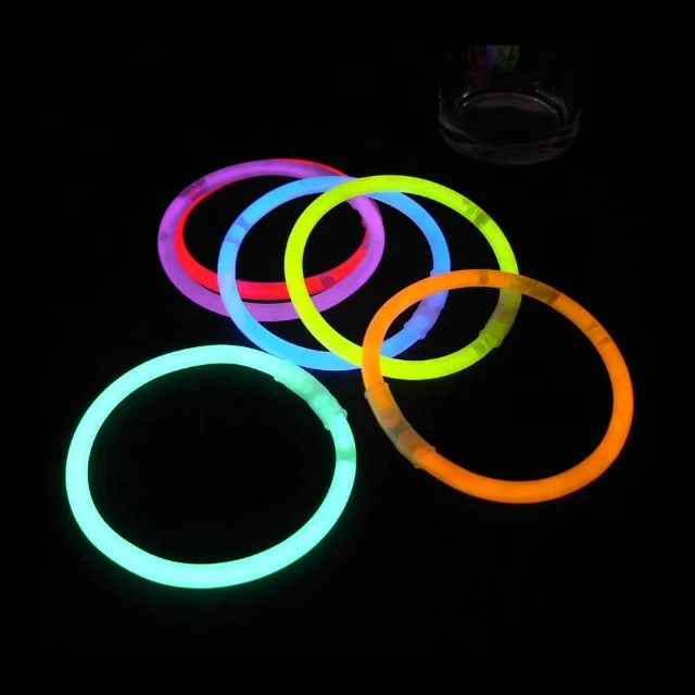 POPGLO Fluorescence Light 8 inch Glowsticks Pack with Connectors