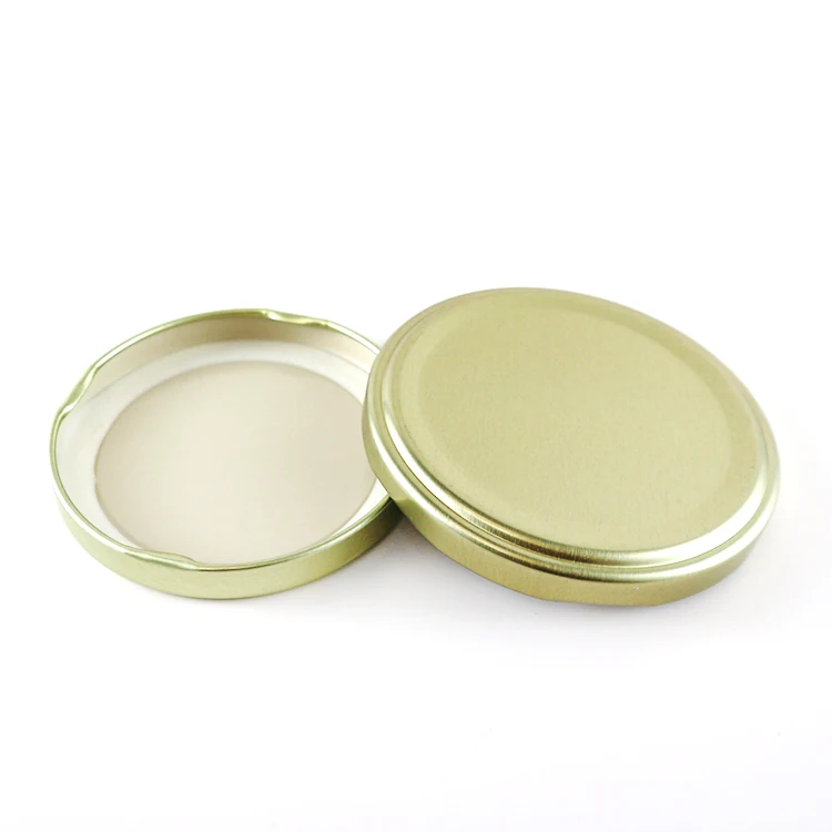 Cheap 38mm 43mm 53mm 58mm 63mm 70mm 82mm Light Gold Metal Tin Cap/ Lid Tinplate Twist Off Lid