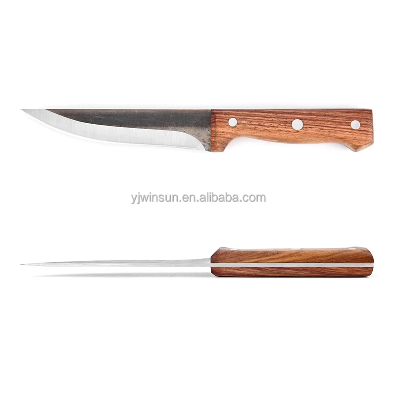 Good Quality Stainless Steel Kitchen Knives Blade Full Tang Boning Fillet Raw Meat Knife forging blade wooden handle