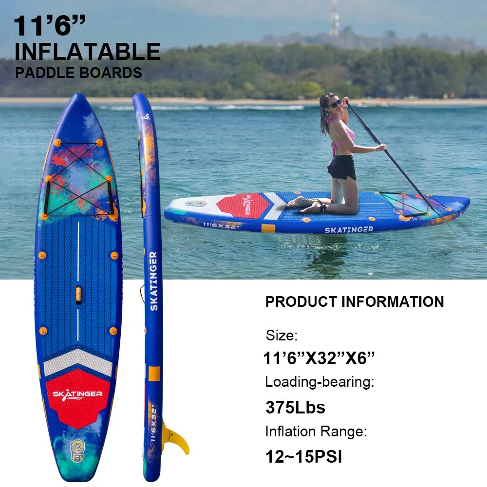Skatinger 2025 New style inflatable sup paddle board paddleboard Drop Stitch paddle padel board surfboard stand up paddle board
