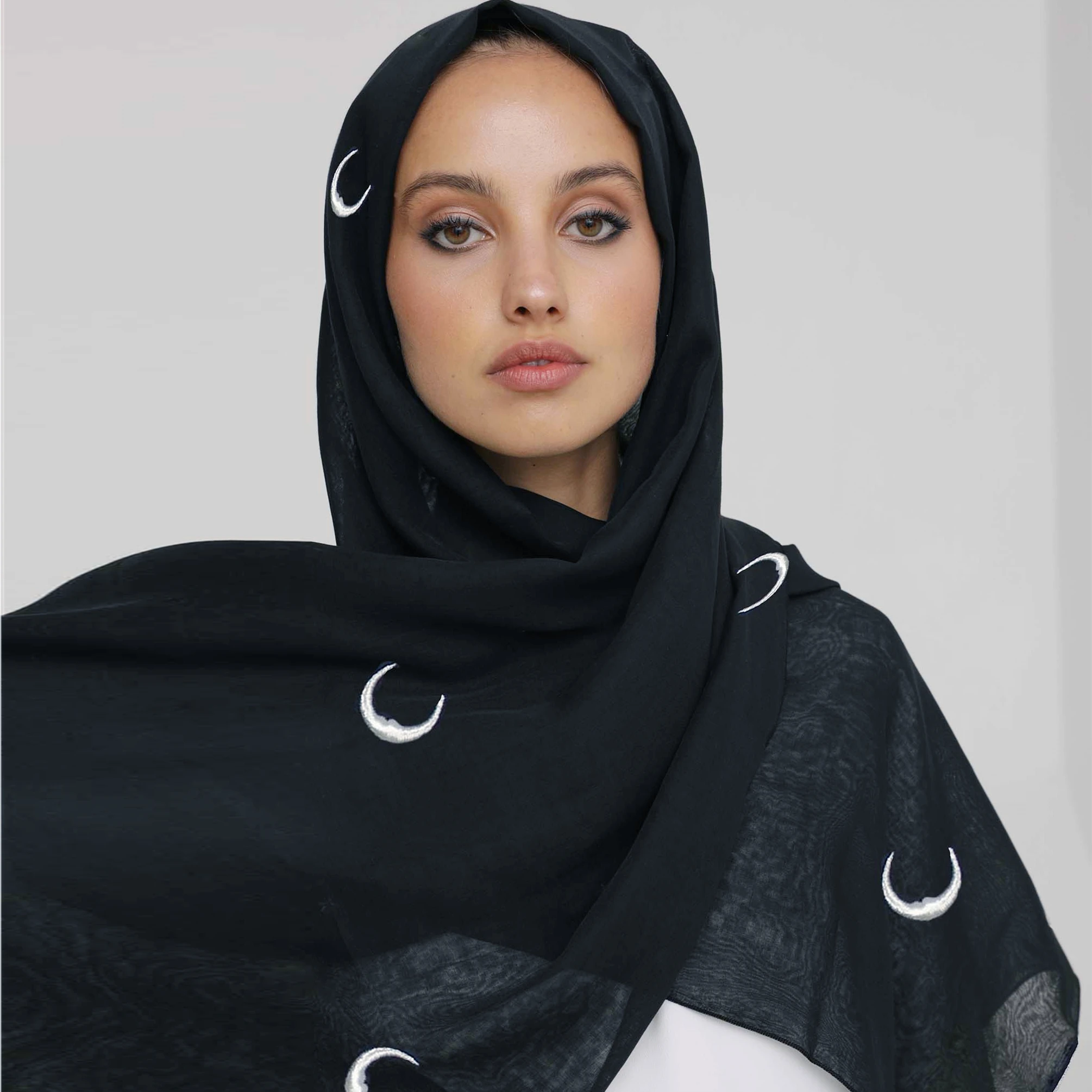 Новинка шаль Sulam Bawal с вышивкой moon Корейская шифоновая мусульманская легкая оптовая продажа мусульманский хиджаб для женщин