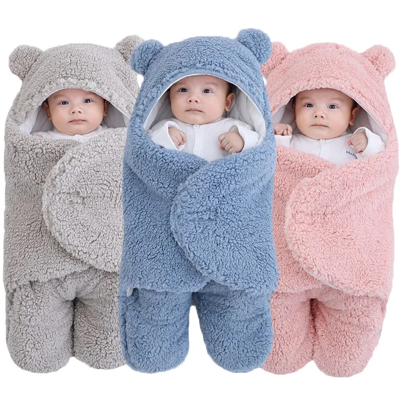 Newborn Baby sleep sack Soft Infant bear shaped plush Sleeping Bag Stroller Wrap Baby Products