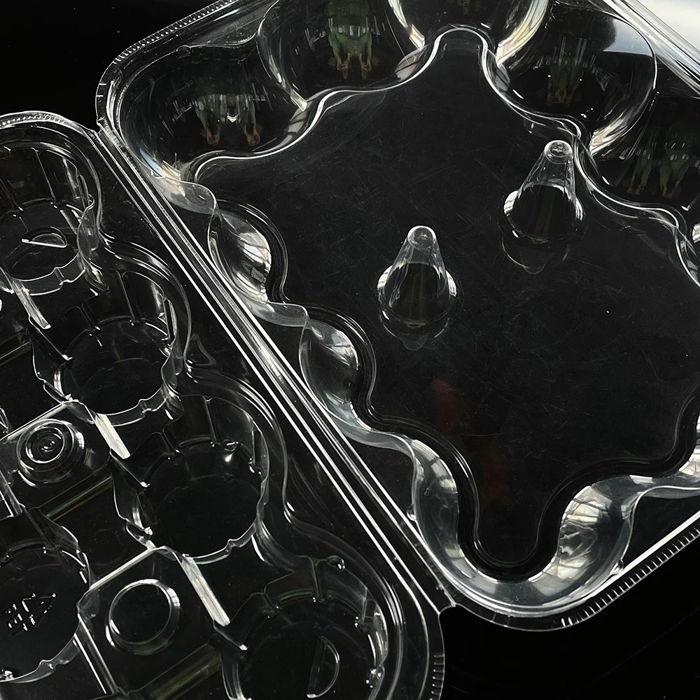 Customizable plastic containers for cupcake PET Packaging boxes for bakery 12 cavity cupcake container plastic