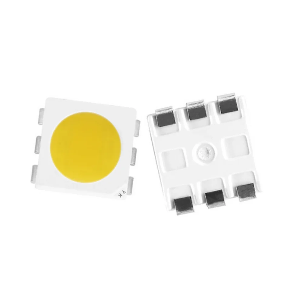 White Color 6000-6500K SMD LED Chip Diode 5050 Epistar Chip 23-25LM Luminous Flux 120deg Beam Angle 3V Input Display