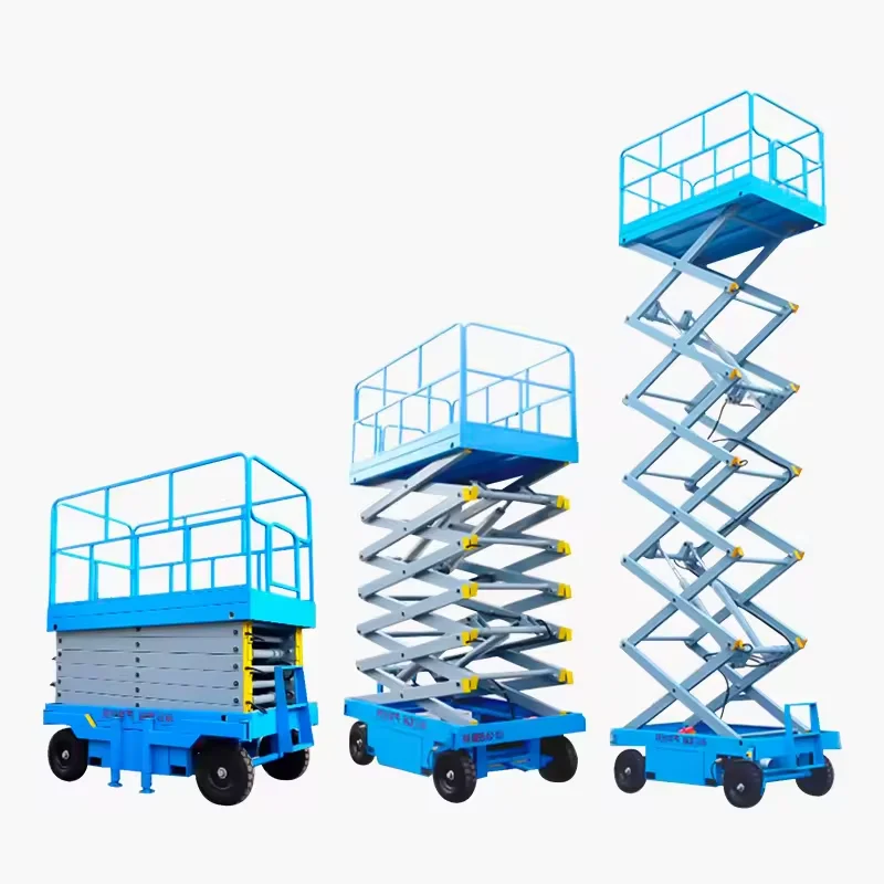 13ft to 52ft Hydraulic Lift Scissor Platform 2024 Newly Customized Small Cargo Lift Lifting Table Manual Foot Pump