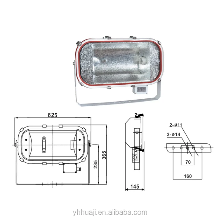 HUA JI  110V/220V     1000W  120000 luminous flux   The latest hot selling Large area lighting flood light  TG13