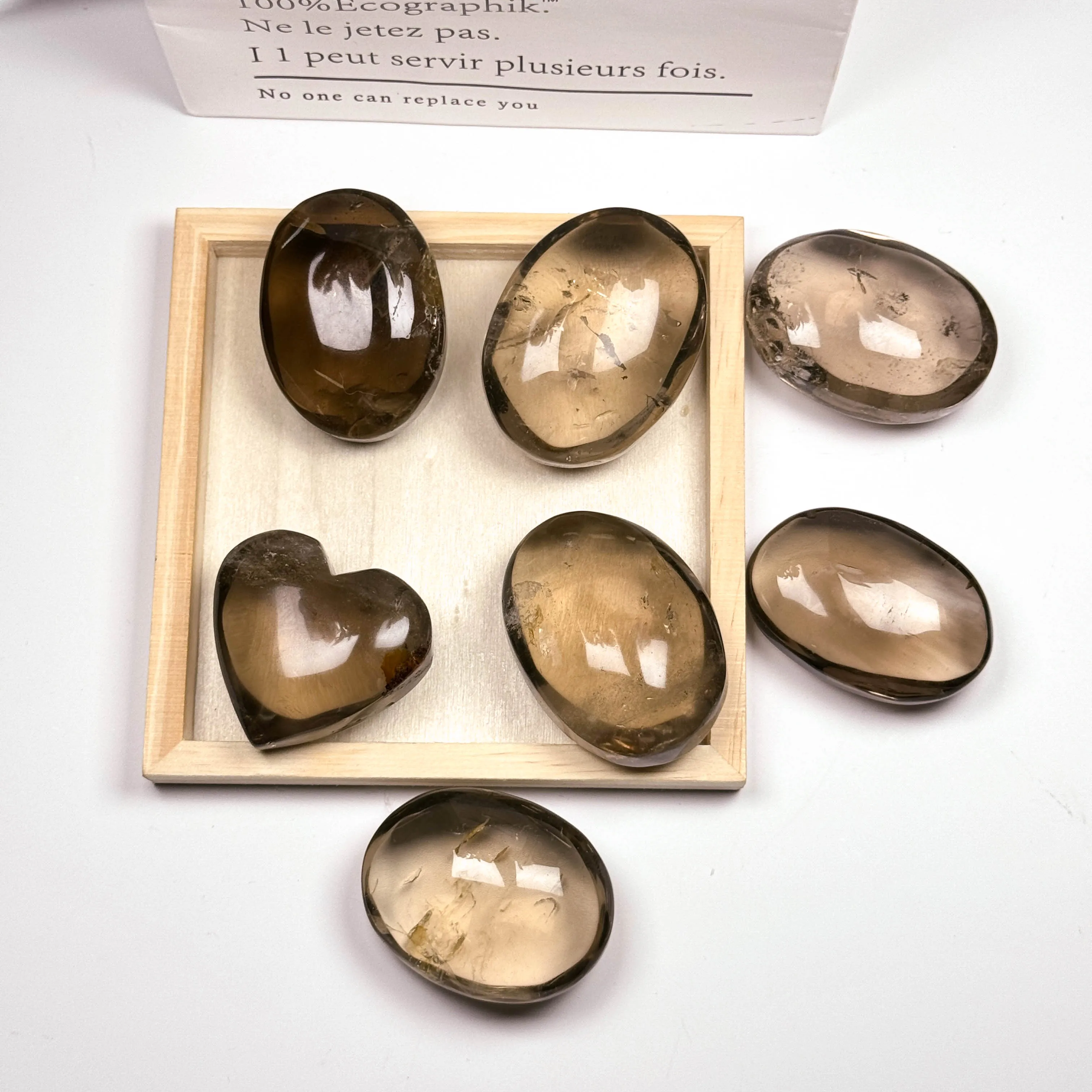 Wholesale Natural Quartz Stones Spirit Energy Stones Gemstone Smoky Quartz Palm Stone for Healing