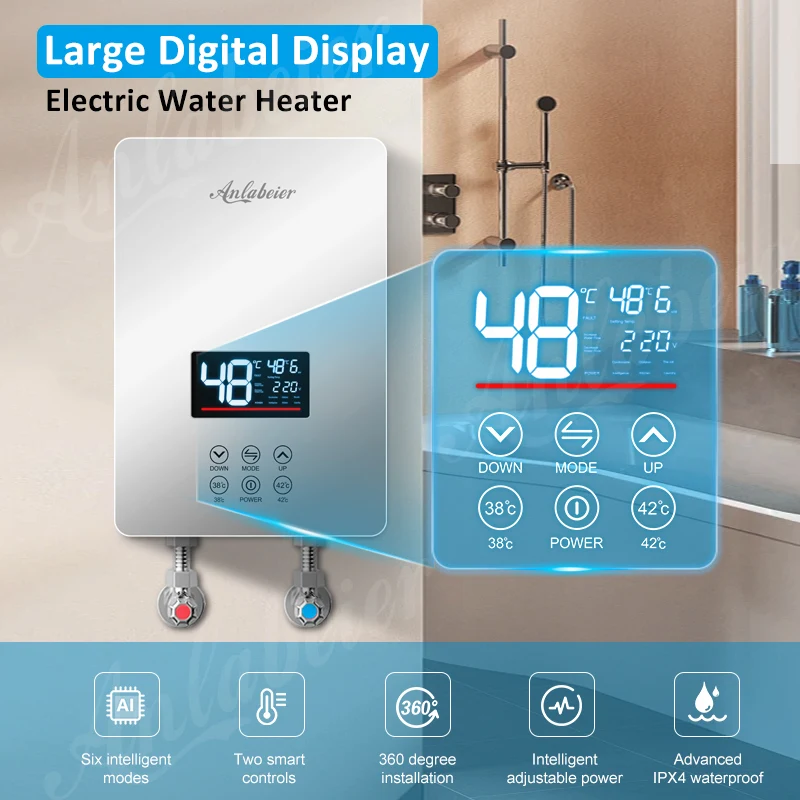 wholesale water geyser instant heating house commercial electric heater tankless odm made in China