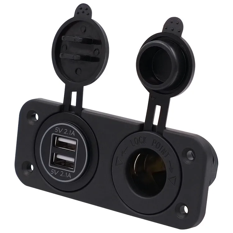 Car Lighter Charger Socket 2 In 1 Dual Usb Socket Car Charger Outlet Panel