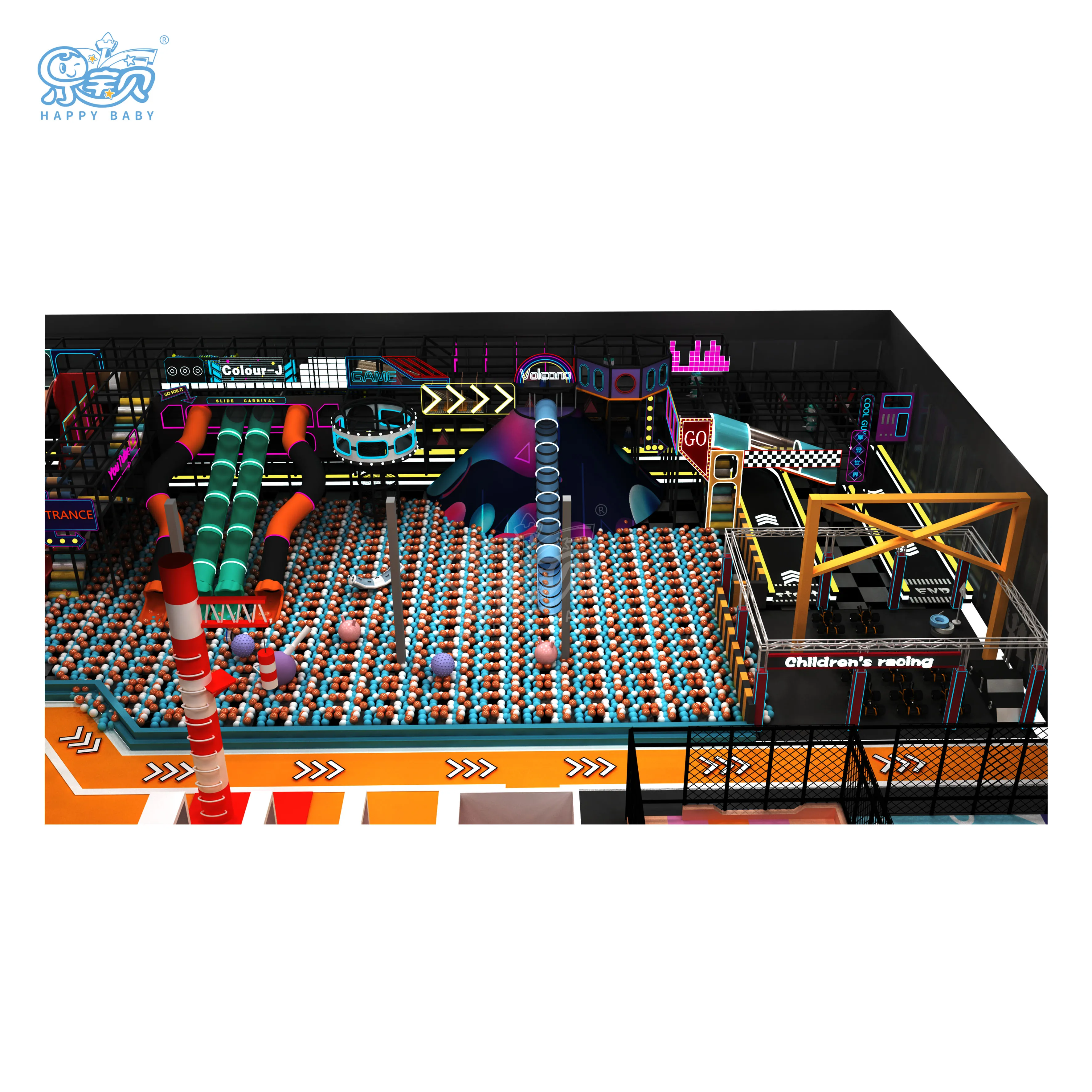 Счастливый ребенок привлекательный новый дизайн парк аттракционов детская Коммерческая игровая площадка для детей и малышей крытая