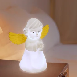Factory Price Kids Toy Christmas Gift Home Decor Lamp  Soft Angel Shape RGB Baby Sleep Silicone Night Light