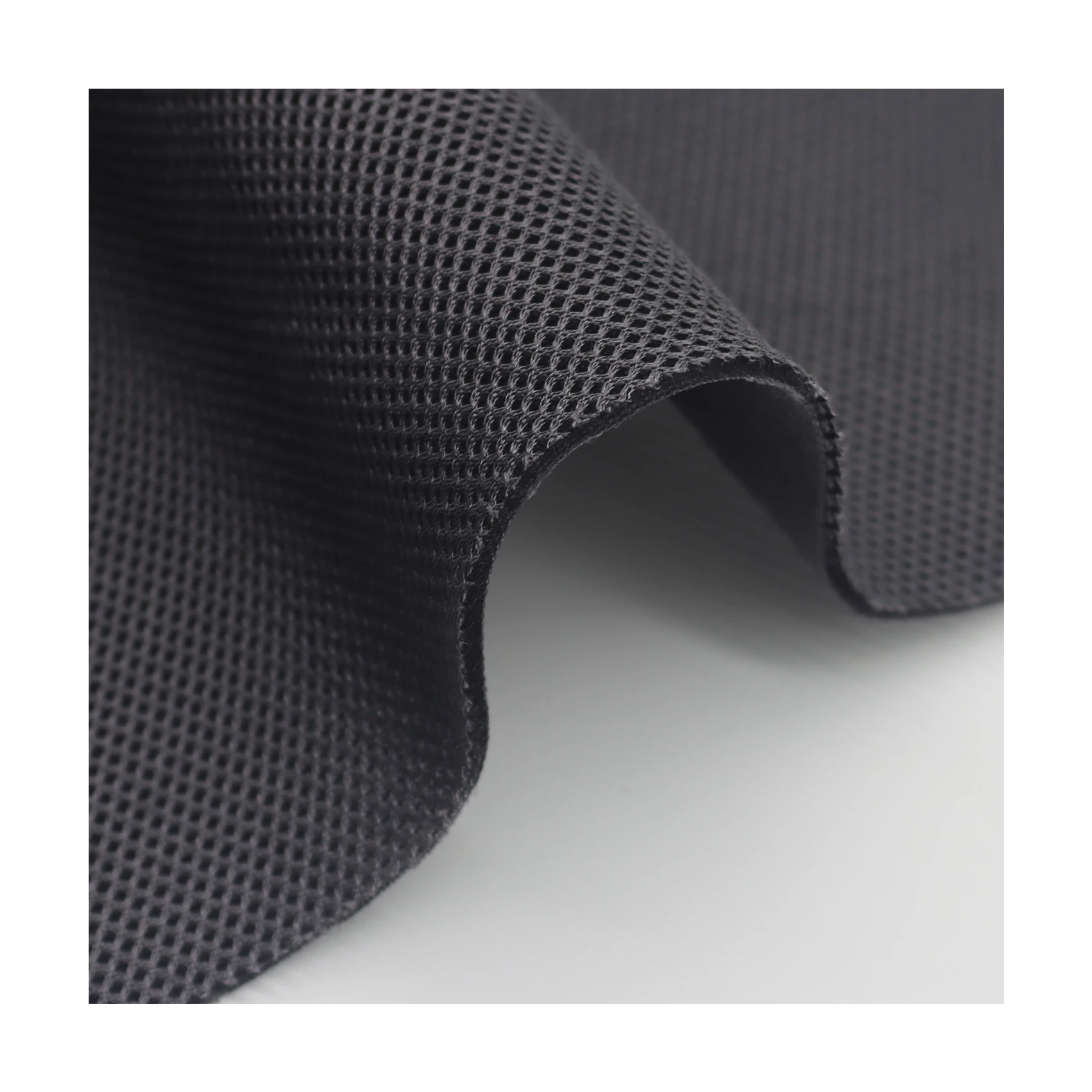 
Popular Black Polyester Sandwich Spacer Tricot Knitted AirMesh Fabric for Hotel Sleeping Pillow Matress Mask 