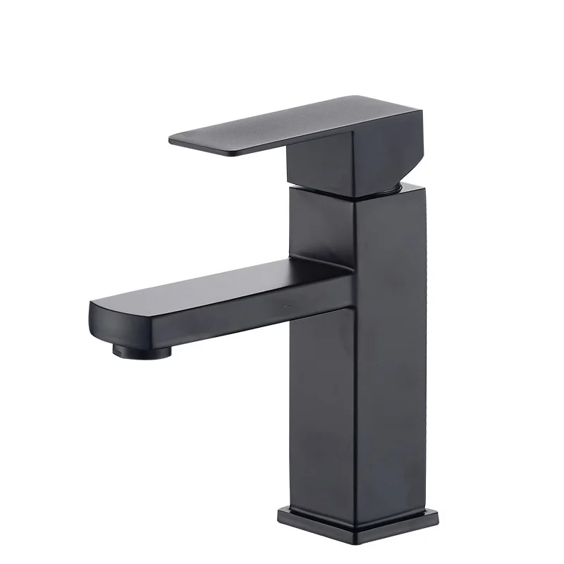 Bathroom Faucet Single Hole Black Bathroom Sink Faucet Single Handle Stainless Steel Lavatory Vanity Faucets with Supply Lines
