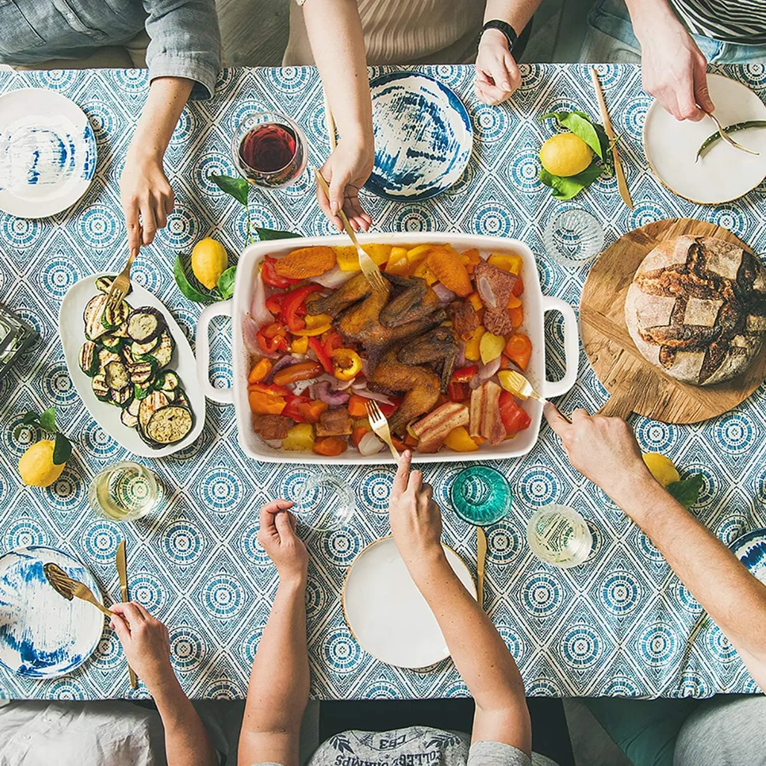 Home Decor Gift High Capacity Ceramic Baking Pan Rectangular Casserole Dish Baking Tray for Lasagna Banquet and Daily Use