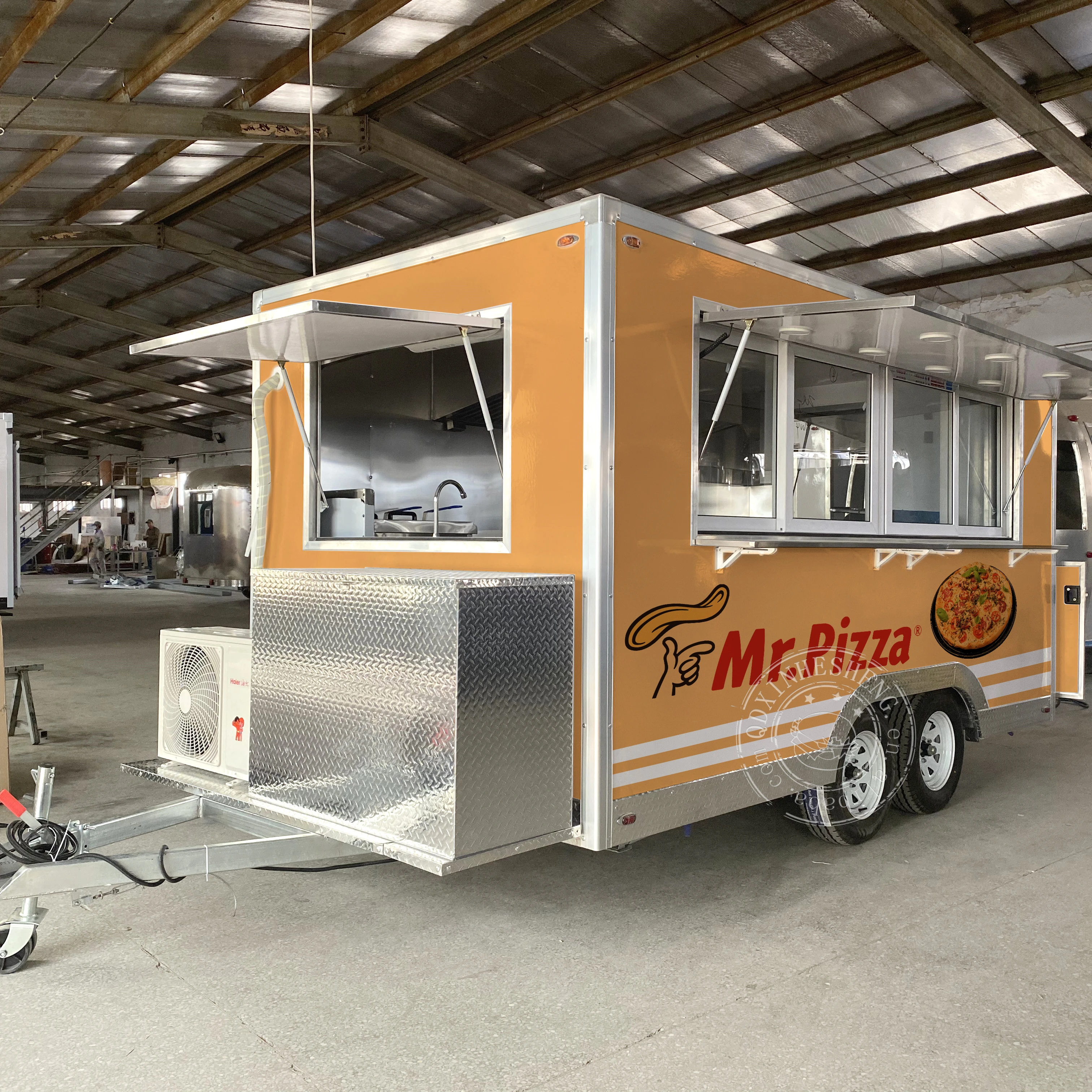 Airstream Food Trailer Cart Customize Camping RV Trailer Factory manufacturer street food Kebap drinks coffee burger hotdog