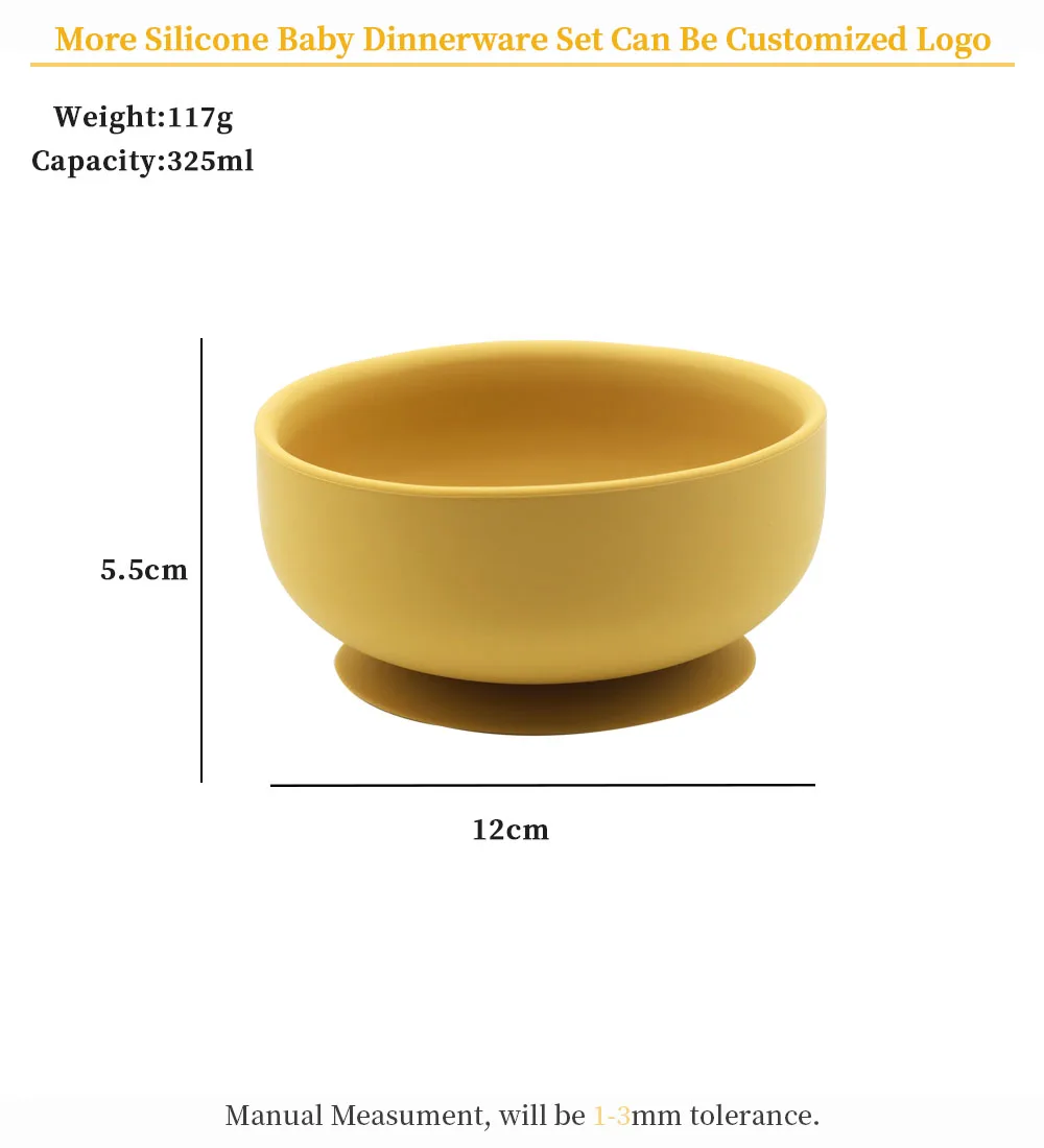 2021 New Design Bpa Free Food Grade Feeding Baby Suction Bowl Silicone Bowl